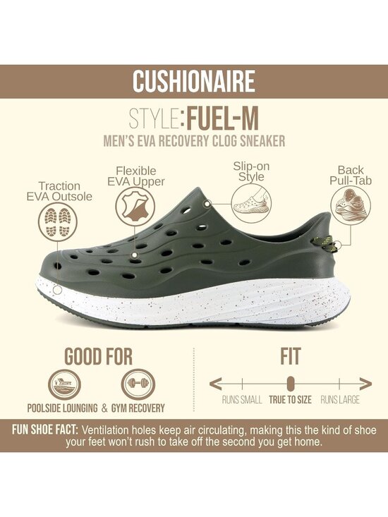 Men Green Lightweight Slip On Waterproof Sneaker Clogs with Cushioned Casual